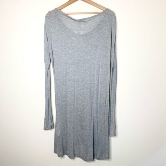 Free People One Teaspoon T-shirt Dress Soho Wool Blend Long Sleeve Light Grey XS - Picture 10 of 12